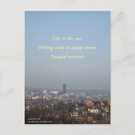 Stadt im Sun Haiku Postkarte (Vorderseite)