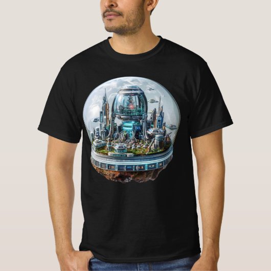Stadt im Weltraum-T - Shirt (Vorderseite)