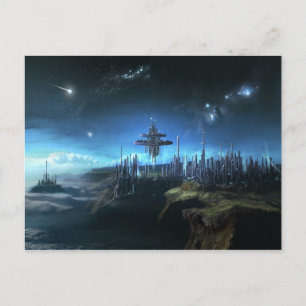 Stadt in den Wolken Postkarte