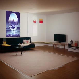 Stadt in einer Glasblase   AI Art Poster