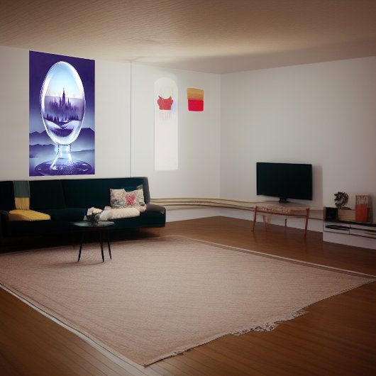 Stadt in einer Glasblase | AI Art Poster