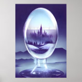 Stadt in einer Glasblase | AI Art Poster (Vorne)