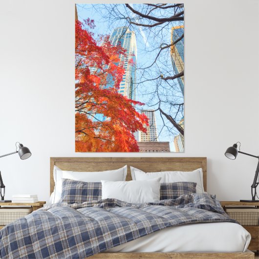 Stadt in Rot Leinwanddruck (Insitu (Schlafzimmer))