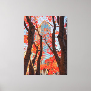 Stadt in Rot Leinwanddruck