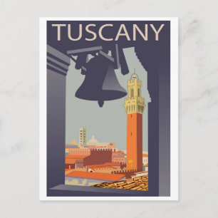 Stadt in Toskana, Italien. Ansicht aus Kirchenfens Postkarte