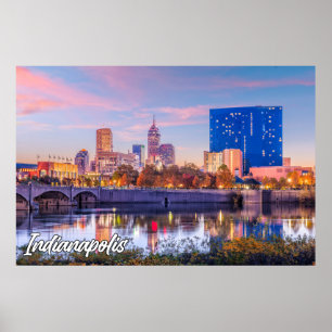 Stadt Indianapolis, Indiana, Vereinigte Staaten Poster