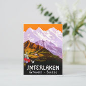 Stadt Interlaken unter den Schweizer Bergen Postkarte (Stehend Vorderseite)