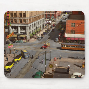 Stadt - Iowa - Des Moines - Walnut & Vierte 1940 Mousepad