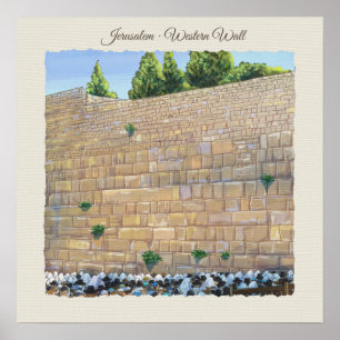 Stadt-Israel-Kunst Gebets-Western-Wand-Jerusalems Poster