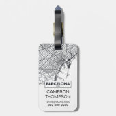 Stadt-Karte Barcelonas, Spanien | Gepäckanhänger (Rückseite vertikal)