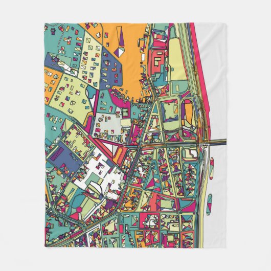 Stadt-Karte Budapests, Ungarn | Fleecedecke (Vorderseite)