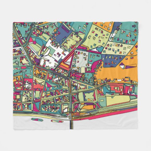 Stadt-Karte Budapests, Ungarn | Fleecedecke (Vorderseite (Horizontal))