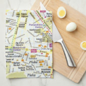 Stadt-Karten-Geschirrtuch Europas Griechenland Küchentuch (Viertel Falte)