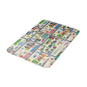 Stadt-Karten-Muster Badematte (Schrägansicht)