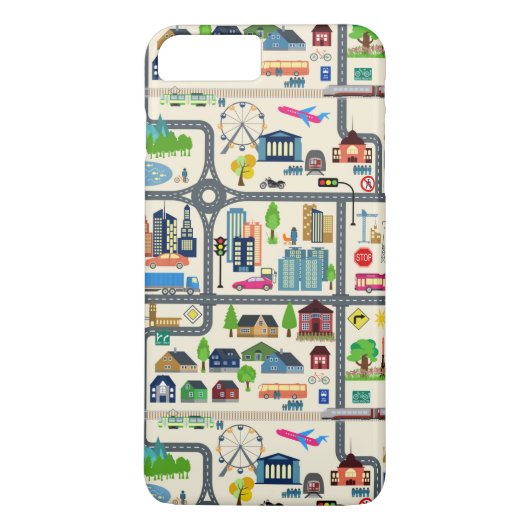 Stadt-Karten-Muster Case-Mate iPhone Hülle (Rückseite)