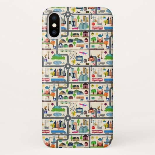 Stadt-Karten-Muster Case-Mate iPhone Hülle (Rückseite)