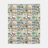 Stadt-Karten-Muster Fleecedecke (Vorderseite)