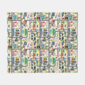 Stadt-Karten-Muster Fleecedecke (Vorderseite (Horizontal))