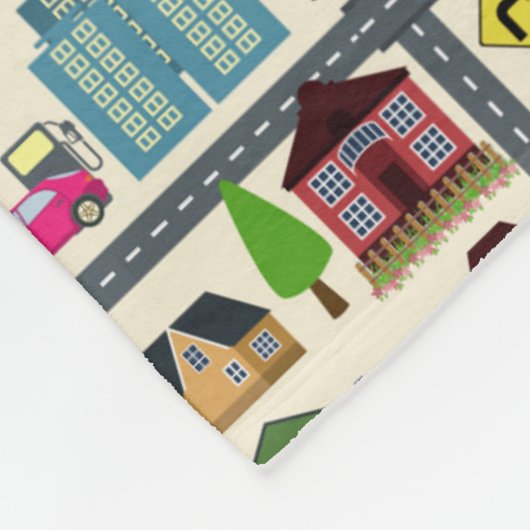 Stadt-Karten-Muster Fleecedecke (Ecke)