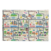 Stadt-Karten-Muster Kissenbezug (Rückseite-Links)