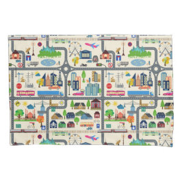 Stadt-Karten-Muster Kissenbezug