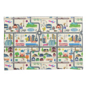 Stadt-Karten-Muster Kissenbezug (Vorderseite-Rechts)