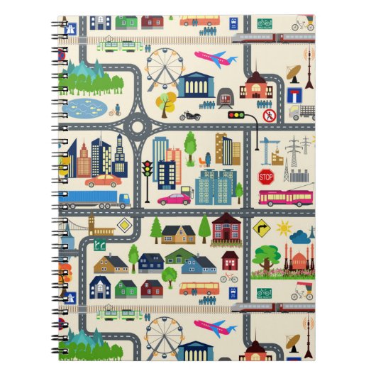 Stadt-Karten-Muster Notizblock (Vorderseite)