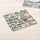 Stadt-Karten-Muster Rechteckiger Pappuntersetzer (angewinkelt)
