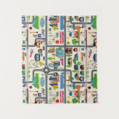 Stadt-Karten-Muster Wandteppich (Vorderseite)