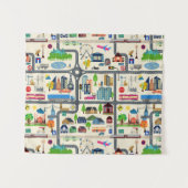 Stadt-Karten-Muster Wandteppich (Vorderseite (Horizontal))