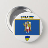 Stadt Kiew und ukrainische Flagge Button (Vorne & Hinten)