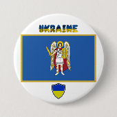 Stadt Kiew und ukrainische Flagge Button (Vorderseite)