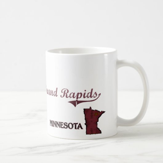 Stadt-Klassiker Grand Rapids Minnesota Kaffeetasse (Rechts)