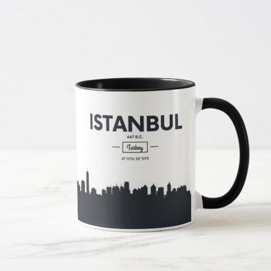 Stadt-Koordinaten Istanbuls, die Türkei | Tasse (Rechts)