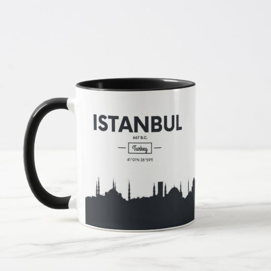 Stadt-Koordinaten Istanbuls, die Türkei | Tasse (Links)