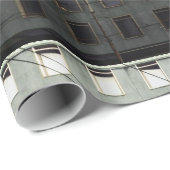 Stadt-Leben-Grau Geschenkpapier (Rolleneckpunkt)