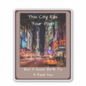 Stadt Leben Zitat Vinyl Aufkleber Erfinde Dich Neu (Vorderseite)