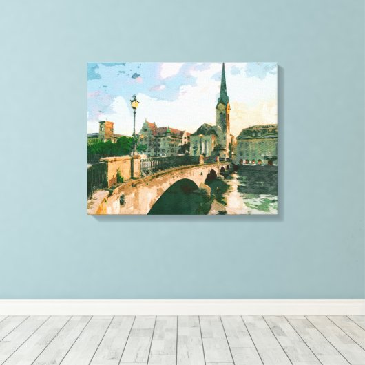 Stadt Leinwanddruck (Insitu (Holzboden))