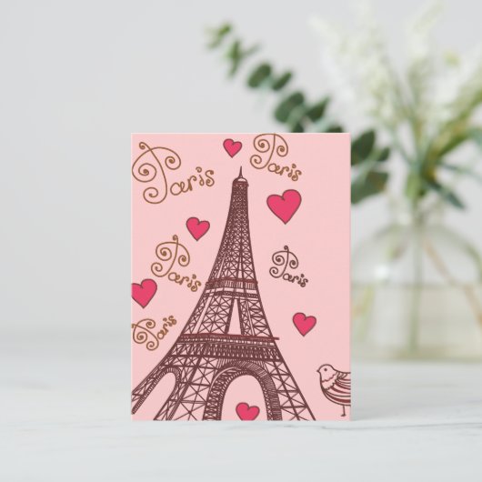 Stadt Liebe Paris Postkarte (Stehend Vorderseite)