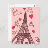 Stadt Liebe Paris Postkarte (Vorne/Hinten)