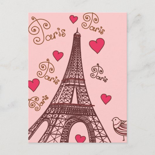 Stadt Liebe Paris Postkarte (Vorderseite)