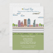 Stadt-Linie Abschied-Party Einladung (Vorne/Hinten)