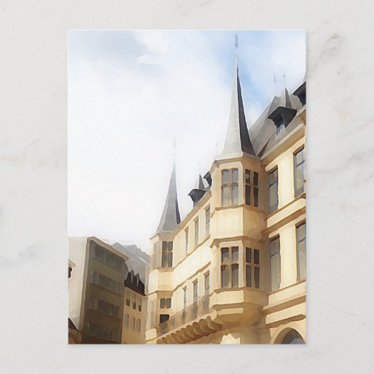 Stadt Luxemburg - Altstadt - Gemälde Postkarte (Vorderseite)