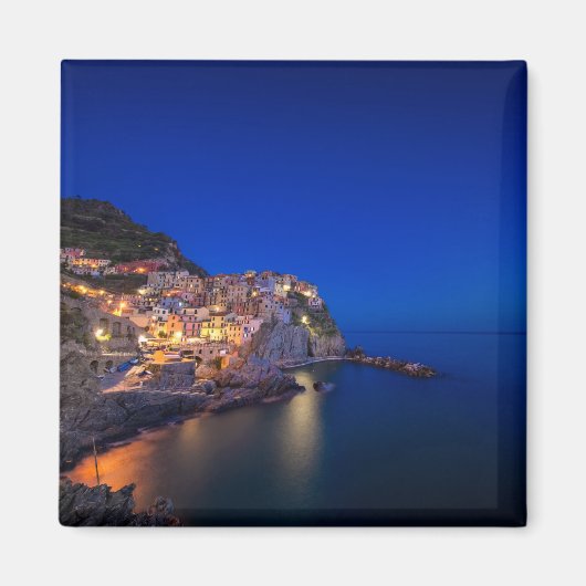 Stadt Manarola im Cinque Terre im Abend Magnet (Vorne)