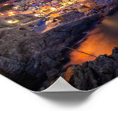 Stadt Manarola im Cinque Terre im Abend Poster (Ecke)