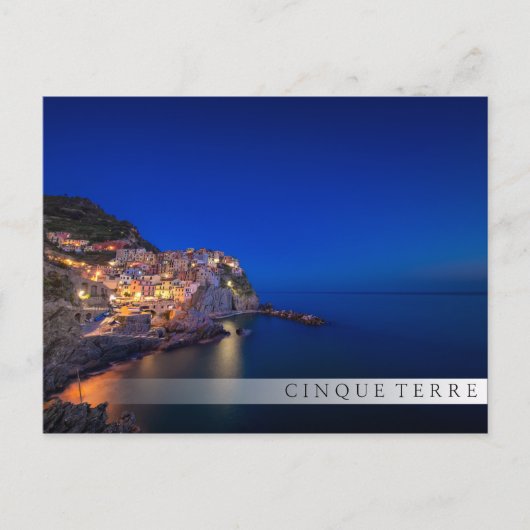 Stadt Manarola im Cinque Terre im Abend Postkarte (Vorderseite)