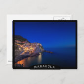 Stadt Manarola im Cinque Terre im Abend Postkarte (Vorne/Hinten)