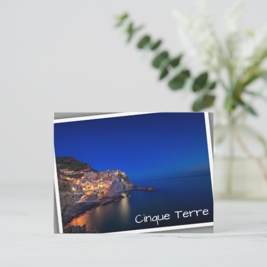 Stadt Manarola im Cinque Terre im Abend Postkarte (Stehend Vorderseite)