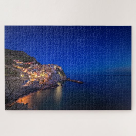 Stadt Manarola im Cinque Terre im Abend Puzzle (Horizontal)