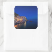 Stadt Manarola im Cinque Terre im Abend Quadratischer Aufkleber (Tasche)